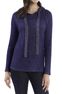 Women's Long Sleeve Ribbed Hoodie Pullover Sweater