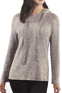 Women's Long Sleeve Ribbed Hoodie Pullover Sweater