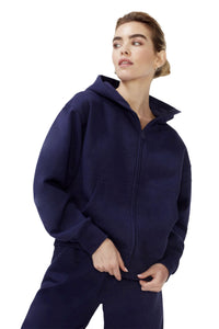Women's Long Sleeve Boyfriend Fit Zip Fleece Hoodie
