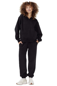 Women's Long Sleeves Fleece Oversize Zip Hoodie & Sweatpants Set
