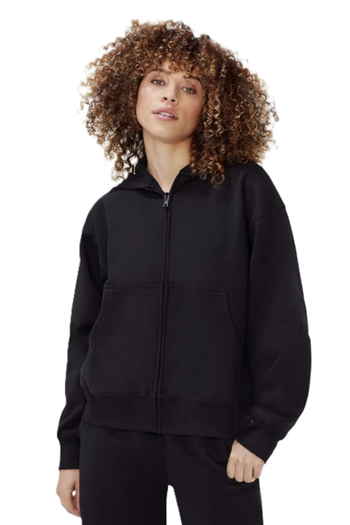 Women's Long Sleeve Boyfriend Fit Zip Fleece Hoodie