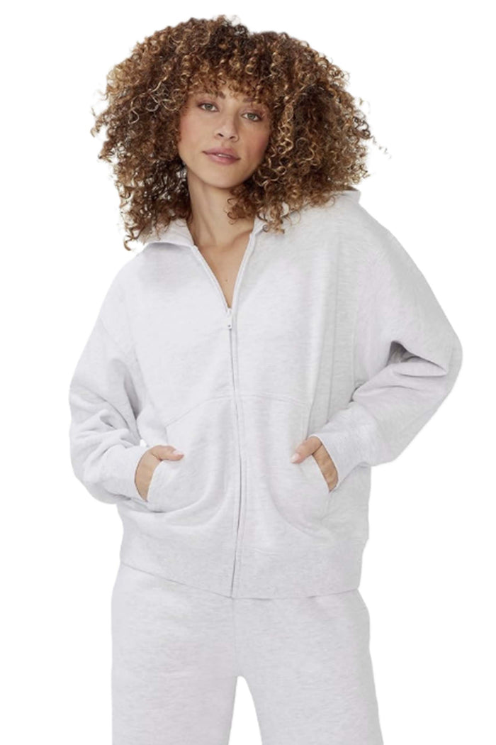 Women's Long Sleeve Boyfriend Fit Zip Fleece Hoodie