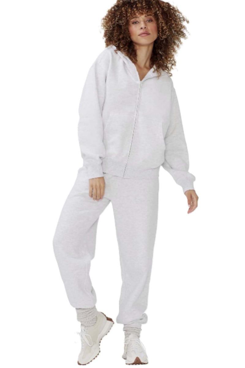 Women's Long Sleeve Boyfriend Fit Zip Fleece Hoodie