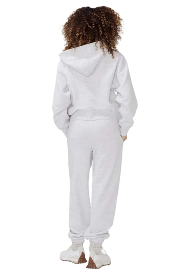 Women's Long Sleeves Fleece Oversize Zip Hoodie & Sweatpants Set