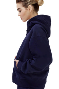 Women's Long Sleeve Boyfriend Fit Zip Fleece Hoodie