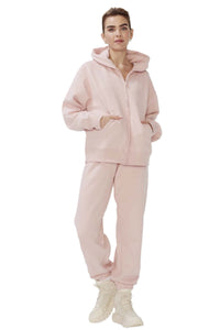 Women's Long Sleeve Boyfriend Fit Zip Fleece Hoodie