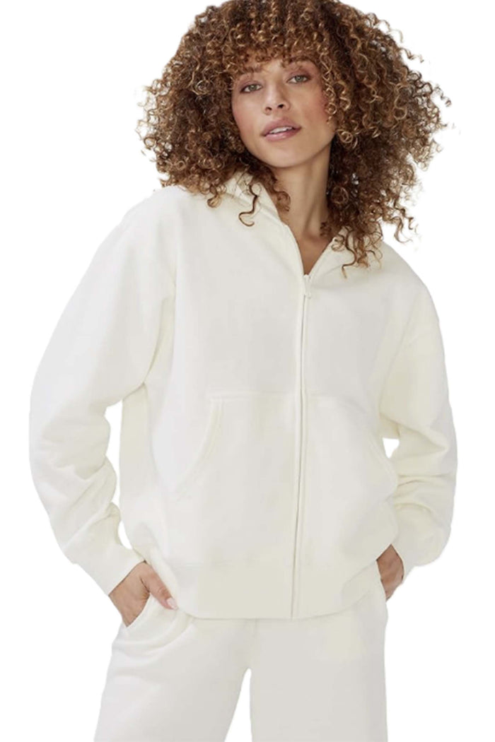 Women's Long Sleeve Boyfriend Fit Zip Fleece Hoodie