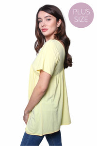 Women's Plus V-Neck Baby Doll Top