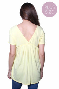 Women's Plus V-Neck Baby Doll Top