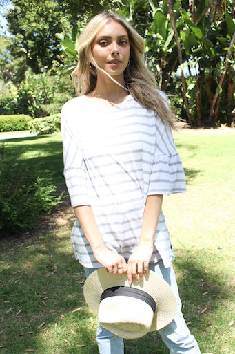 Women's Cut Out Back Batwing Sleeves Top