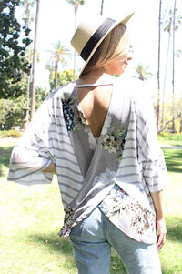 Women's Cut Out Back Batwing Sleeves Top