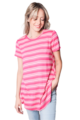 Women's Crew Neck Stripes Shirt