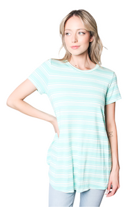 Women's Crew Neck Stripes Shirt