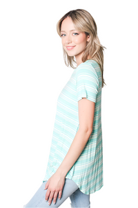 Women's Crew Neck Stripes Shirt
