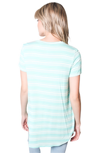 Women's Crew Neck Stripes Shirt