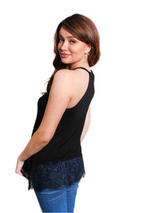 Women's Sleeveless Spaghetti Strap Lace Top