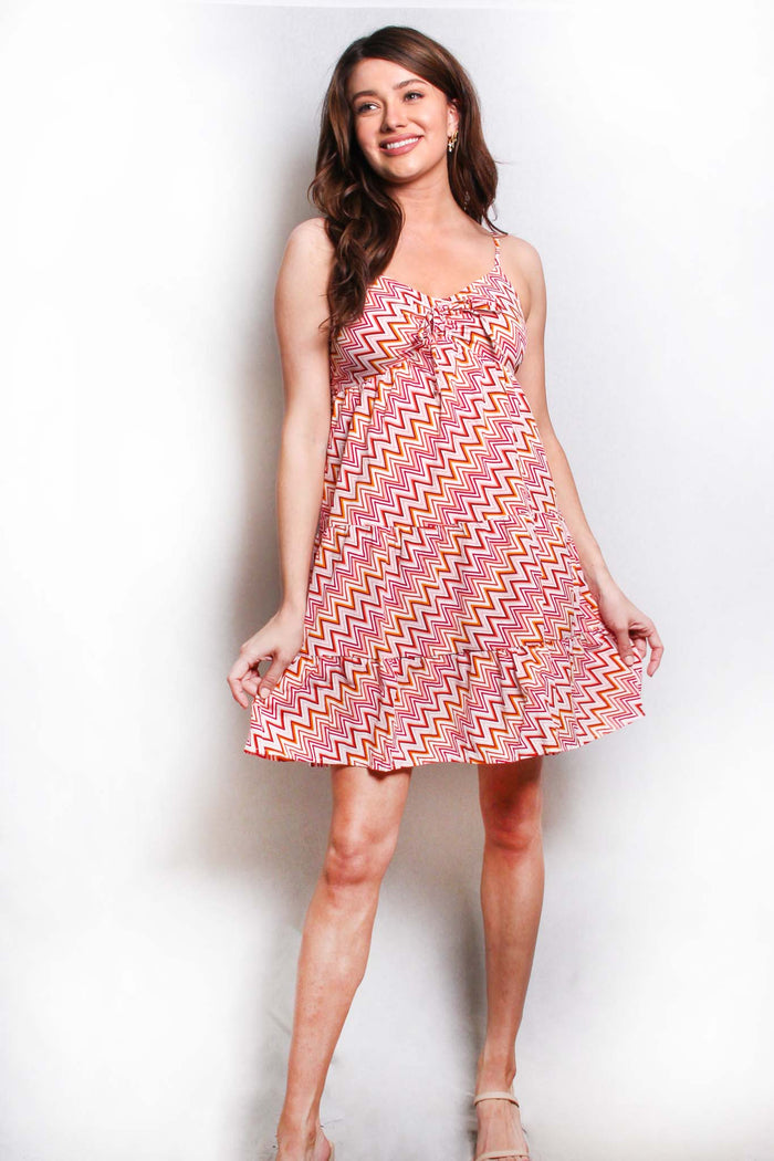Women's Strappy Printed Mini Dress