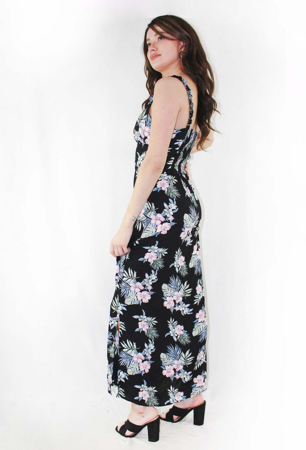 Women's Sleeveless Strappy Floral Midi Dress
