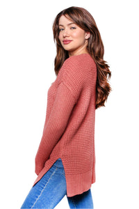 Women's Long Sleeves Crew Neck Knitted Sweater