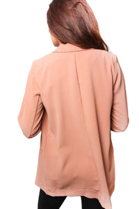 Women's Solid Lapel Collar Double Button Blazer
