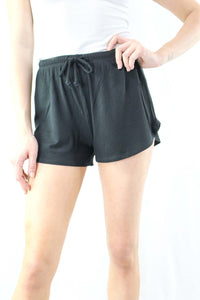 Women's Drawstring Waist Rib Knit Shorts