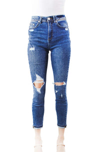 Women's High Waist Distressed Skinny Jeans