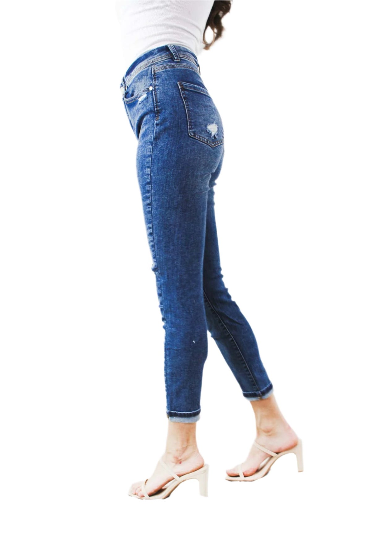 Women's High Waist Distressed Skinny Jeans