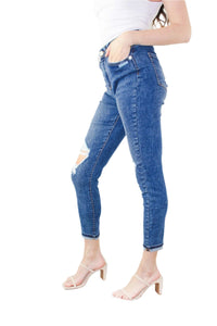 Women's High Waist Distressed Skinny Jeans