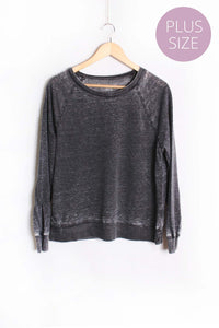 Women's Plus Long Sleeve Rib Cuff & Hem Sweatshirt