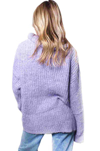 Women's Turtleneck Long Sleeves Ribbed Knit Sweater