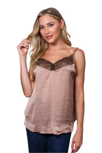 Women's Sleeveless Strappy Lace Detail Tank Top