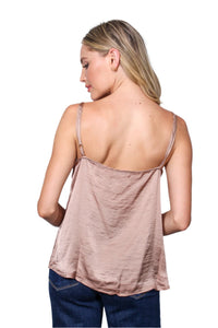 Women's Sleeveless Strappy Lace Detail Tank Top