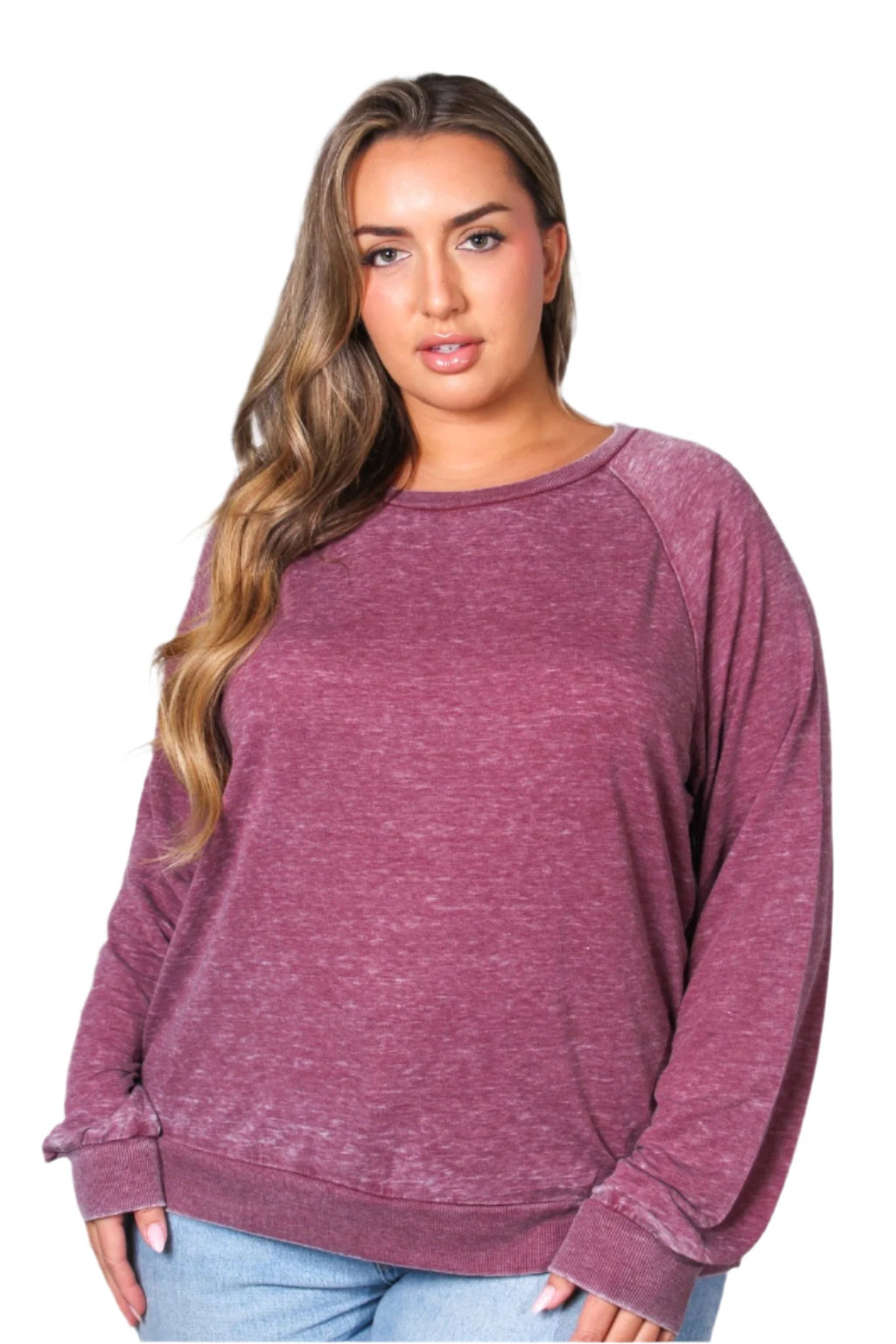 Women's Long Sleeve Rib Cuff & Hem Sweatshirt main image 0