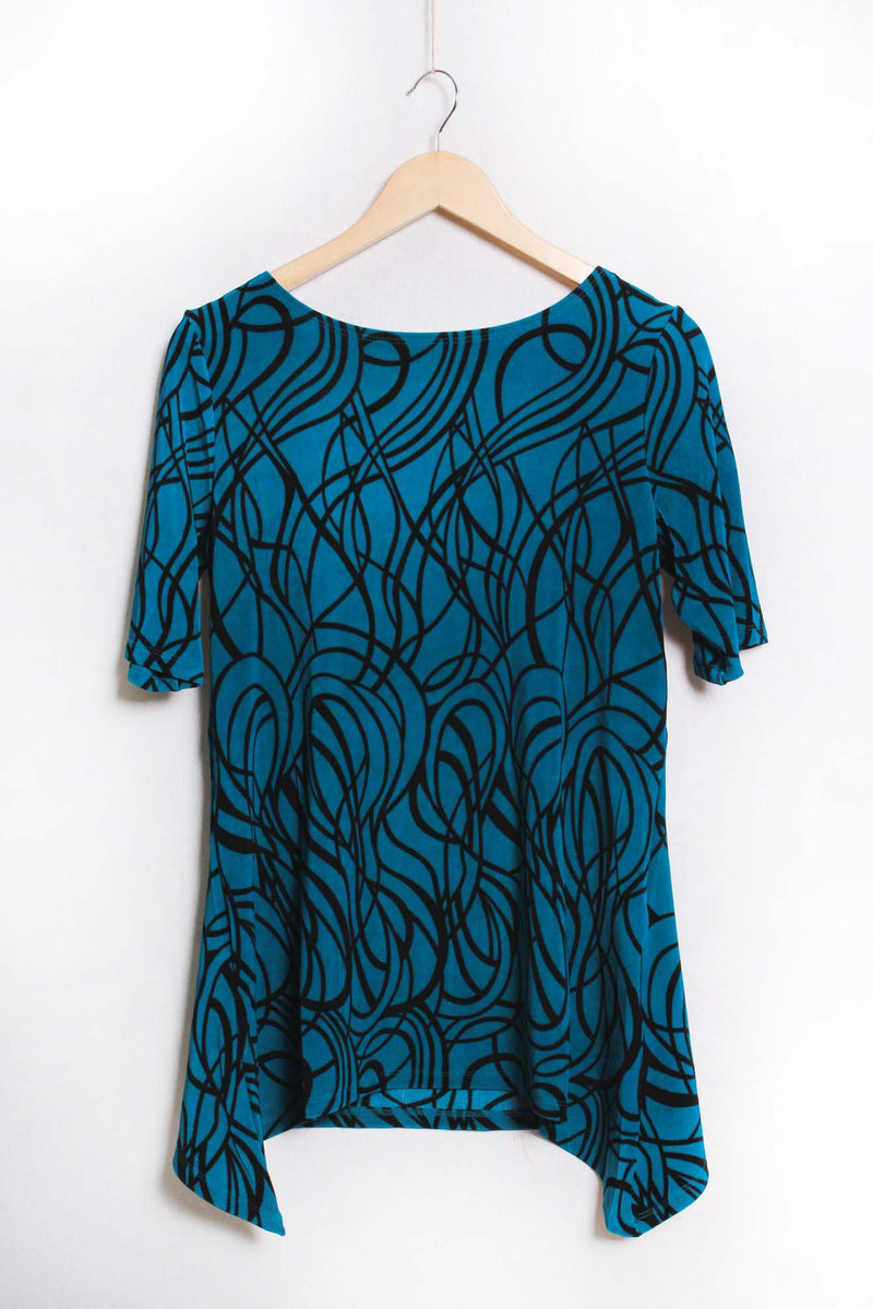 Women's Short Sleeve Scoop Neck Printed Top