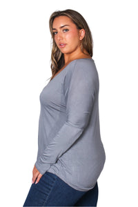Women's Plus Dolman Sleeve V Neck Solid Top