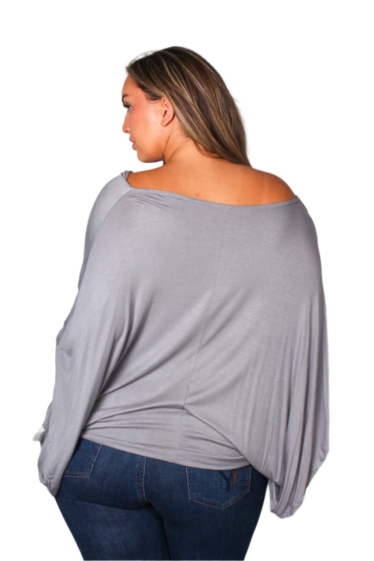 Women's Plus Cape Sleeve Cowl Neck Solid Top