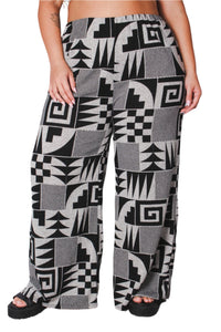 Women's Plus Wide Leg Printed Pants