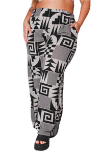 Women's Plus Wide Leg Printed Pants