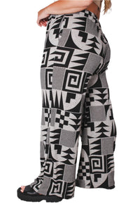 Women's Plus Wide Leg Printed Pants