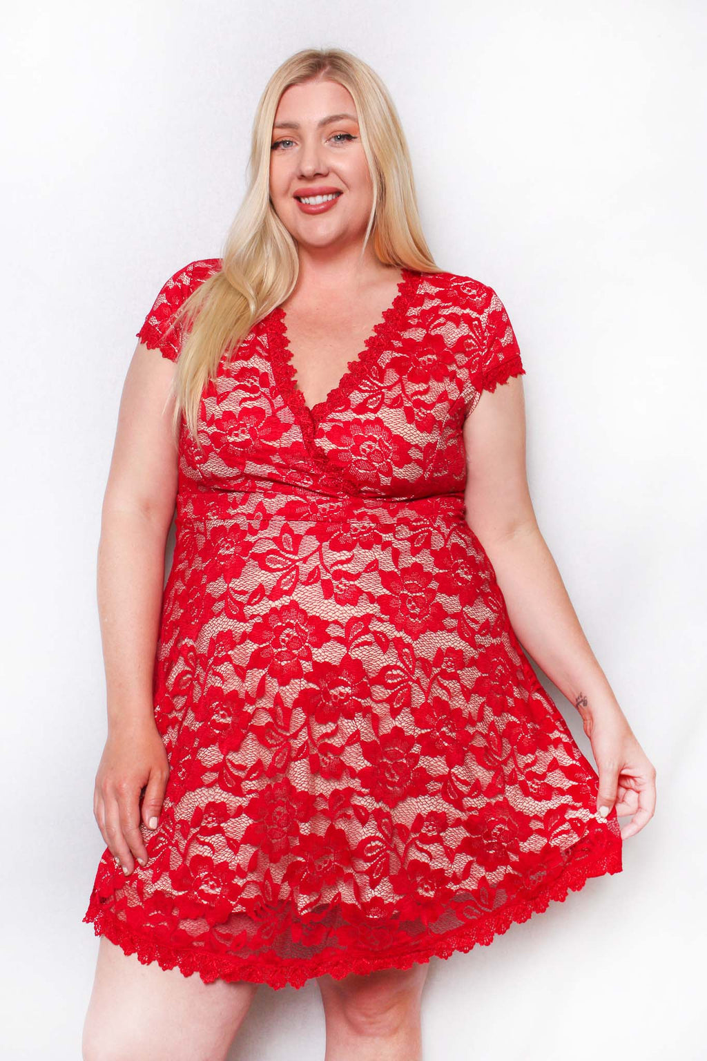 Women's Plus Size Bodycon Lace Dress