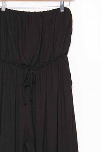Women's Tube Cinch Waist Wide Leg Pocket Jumpsuit