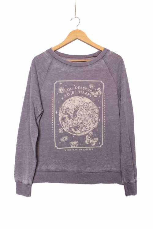 Women's Long Sleeve 'To Be Happy' Graphic Sweatshirt