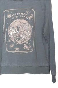 Women's Long Sleeve 'To Be Happy' Graphic Sweatshirt