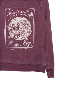 Women's Long Sleeve 'To Be Happy' Graphic Sweatshirt