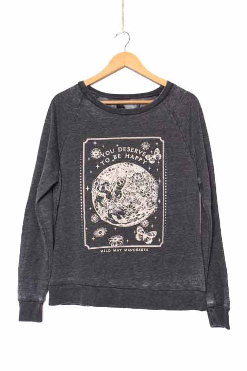 Women's Long Sleeve 'To Be Happy' Graphic Sweatshirt