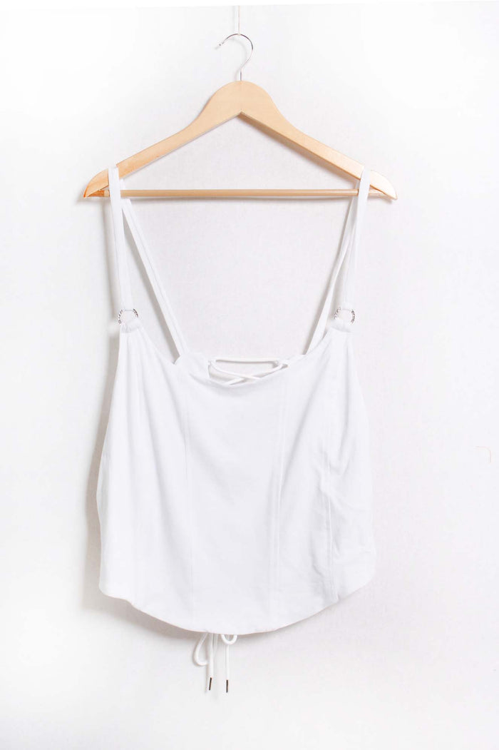 Women's Sleeveless Strappy Tie Back Crop Top