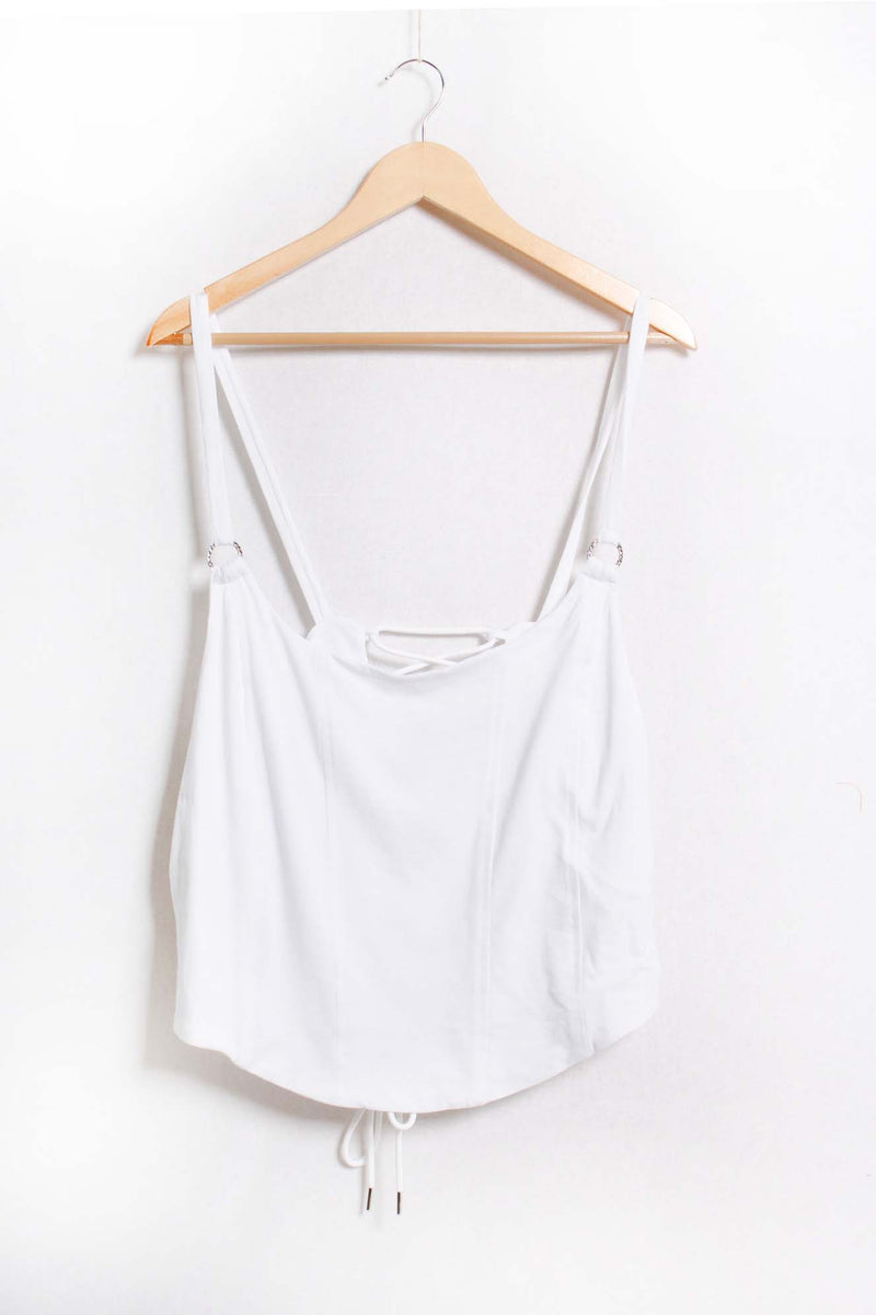 Women's Sleeveless Strappy Tie Back Crop Top