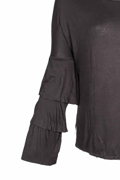 Women's Plus Layered Sleeve Scoop Neck Hi Low Hem Top