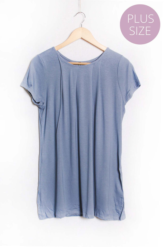 Women's Plus Short Sleeve Round Neck Solid Top