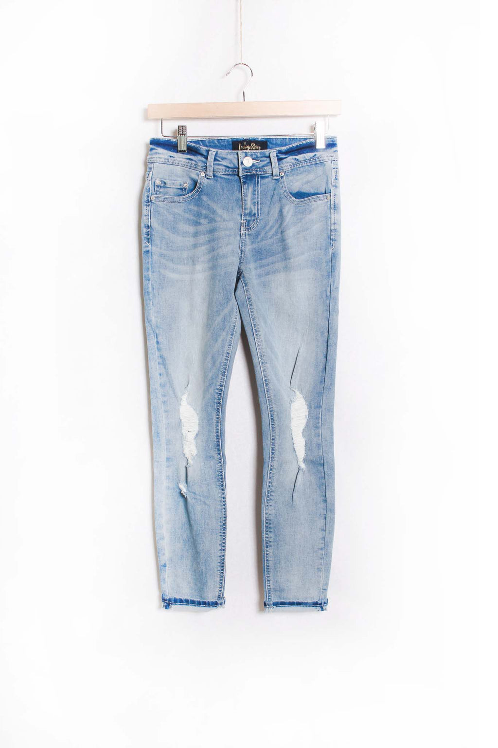 Women's Mid Rise Tattered Denim Jeans